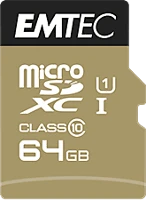 Emtec ECMSDM64GXC10GP Microsdxc class 10 gold+ 64gb memóriakártya kép