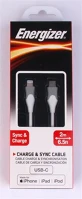 Energizer 3492548228171 Usb kábel, usb-c - lightning (apple), 2m, fehér kép