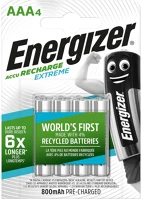 Energizer EN-EXTRE800B4 Ni-MH akkumulátor AAA | 1.2 V DC | 800 mAh | Előre töltött | 4 kép