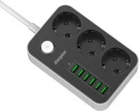 Energizer ENE812903 EPB2500W01EU hálózati elosztó 3db hálózati és 6db USB csatlakozó kép