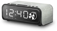 Energy sistem 44869 Hangszóró bt -  clock speaker 4 wireless töltő (bt5.0; 10w, 5w qi, fm, 9 óra; 3,5 mm, usb, alarm) szürke kép