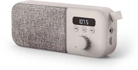 Energy sistem 44982 Hangszóró bt -  fabric box radio  (3w,akku; 8 óra üzemidő; 3,5mm; fm radio; microusb) krém kép