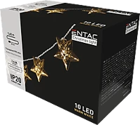 Entac ECL-MGS-10WW Karácsonyi füzér fém arany csillag 10 led kép