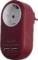 Entac EPAG-1EE-2USB-BR Hálózati adapter 1 földelt aljzat és 2 usb kép
