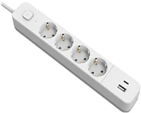 Entac ESES1.5G4-1.5-SW-1UA1UC d2 4-es hálózati elosztó kapcsolóval, type-c+usb-a, 1,5méter, 3x1,5mm2 () kép