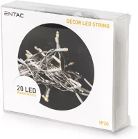 Entac 20 LED 2,3 M Karácsonyi beltéri led füzér meleg fényű 20 led 2,3 m, kép