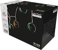 Entac ECL-CCBD-10WW Karácsonyi füzér színes gömb 10 led kép