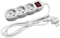 Entac ESEG3-1.5-SW Elosztósor, 3 aljzat, 1,5 m, kapcsolóval, fehér kép