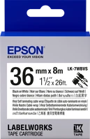 Epson - labelworks supplies s6 C53S657014 Epson lk-7wbvs címkeszalag   36mm (8m) fekete-fehér kép