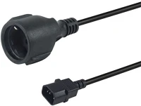 Equip 112106 Tápkábel -  (pc tápkábel hosszabbító, c14 to cee 7/3, fekete, 25cm) kép