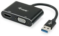 Equip 133386 USB3.0 133386 usb3.0 - vga+hdmi kábel fekete kép