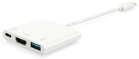 Equip 133461 Usb-c -> hdmi+usb-a+usb-c átalakító apa/anya - fehér kép