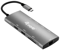 Equip 133490 Notebook dokkoló -  (bemenet: usb-c, kimenet: usb-c pd:100w/hdmi/2x usb-a 3.2 gen1/ usb-c3.2 gen1/sd/tf) kép