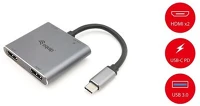 Equip PD:100W/2X Notebook dokkoló -  (bemenet: usb-c, kimenet: usb-c pd:100w/2x hdmi/vga/usb3.0) kép