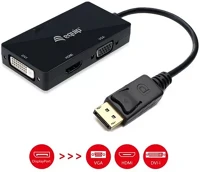 Equip TO FEKETE Átalakító - 133441 (displayport to vga/hdmi/dvi, fekete) kép