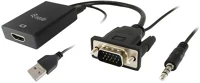 Equip VGA TO Átalakító - 119038 (vga to hdmi with audio, fekete) kép