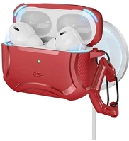 Esr GP-181237 armor halolock szilikon tok karbon minta + karabíner, magsafe, piros apple kép