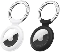 Esr S56692 Apple airtag szilikon tok, kulcstartó,  cloud, fekete/fehér, 2 db / csomag kép