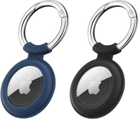 Esr S56695 Apple airtag szilikon tok, kulcstartó,  cloud, fekete/kék, 2 db / csomag kép