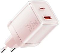 Essager EZCT70-YQB04-Z Wall charger yueqi 70w gan usb-c + usb-a (pink) kép