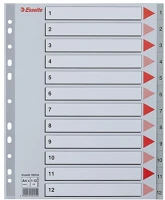 Esselte 1-12 SZÜRKE Regiszter a/4 maxi műanyag 1-12 szürke kép