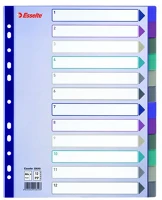 Esselte 20649 Regiszter, műanyag, a4 maxi, 12 részes, színes kép