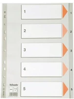 Esselte COR_E100103 Regiszter, műanyag, a4, 1-5, szürke kép