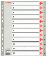 Esselte COR_E100125 Regiszter, műanyag, a4 maxi, 1-12, szürke kép