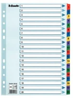 Esselte COR_E100163 Regiszter, karton, a4, 1-20,  