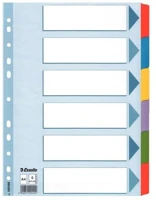 Esselte COR_E100168 Regiszter, laminált karton, a4, 6 részes,  