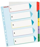 Esselte COR_E100207 Regiszter, laminált karton, a4 maxi, 1-5, újraírható, kép