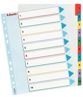 Esselte COR_E100208 Regiszter, laminált karton, a4 maxi, 1-10, újraírható, kép