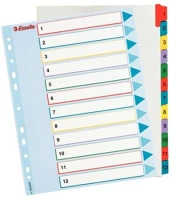 Esselte COR_E100209 Regiszter, laminált karton, a4 maxi, 1-12, újraírható, kép
