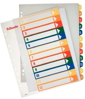 Esselte COR_E100214 Regiszter, műanyag, a4 maxi, 1-12, nyomtatható, áttetsző kép