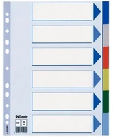 Esselte COR_E15260 Regiszter, műanyag, a4, 6 részes, kép