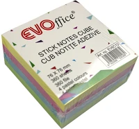 Evo EV6C13 Jegyzettömb öntapadó, 75x75mm, 360lap, ffice 4 pasztell szín kép