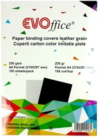 Evo EV8B06NE Hátlap, a4, 250 g. bőrhatású 100 db/csomag,  fekete kép