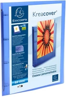 Exacompta 51962E Gyűrűs könyv  kreacover a/4 4 gyűrűs 20 mm gerinccel panorámás pp kék (15 mm) kép