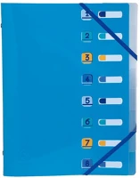 Exacompta 56110E Előrendező  bee blue a/4 8 részes gumis vegyes minták kép