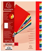 Exacompta 88E Regiszter pp  a/4 maxi 31 részes színes kép