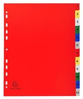Exacompta COR_EX2512E Regiszter, műanyag, a4+, 1-12, színes kép