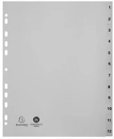 Exacompta COR_EX2912E Regiszter, műanyag, a4+, 1-12, szürke kép