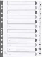 Exacompta MWD1-12Z Regiszter karton  a/4 12 részes fehér kép