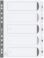 Exacompta MWD1-5Z Regiszter karton  a/4 5 részes fehér kép