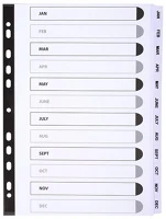 Exacompta MWDJ-DZ Regiszter karton  a/4 jan-dec 12 részes fehér kép