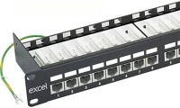 Excel 100-013 EXCEL Cat.6 FTP 24 portos patchpanel, 1U, fekete kép