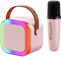 Extralink 1X MIC PINK pink | karaoke set | speaker, 1x microphone, bluetooth, aux, sd card slot kép