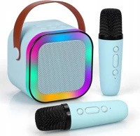 Extralink 2X MIC BLUE blue | karaoke set | speaker, 2x microphone, bluetooth, aux, sd card slot kép