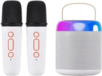 Extralink 5906168637667 Kids karaoke led circle speaker white dual microphone kép