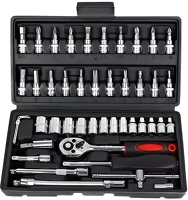 Extralink 5906692573646 Powerlink | tool set | socket wrenches, case, 46 pieces kép